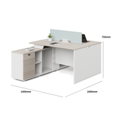 Dawn2-B Wooden Office Desk with Side Return Cabinet